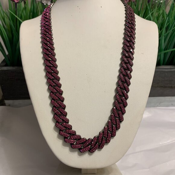 PURPLE CUBAN NECKLACE - Picture 5 of 7